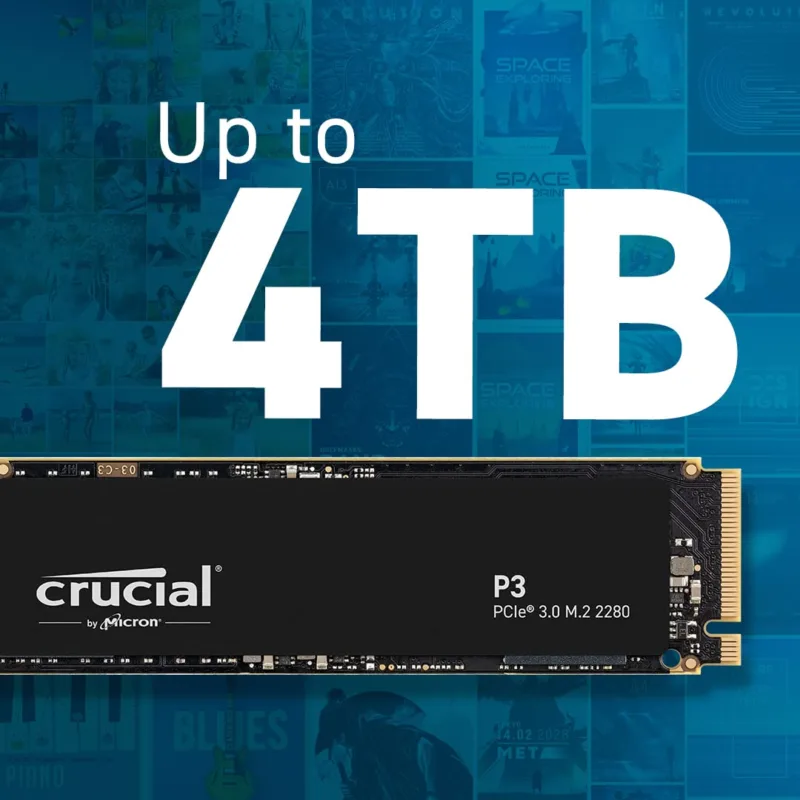 Crucial P3 Plus 2TB PCIe 4.0 3D NAND NVMe M.2 SSD, up to 5000MB/s