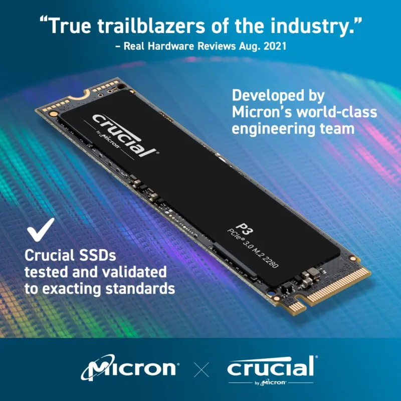Crucial P3 Plus 2TB PCIe 4.0 3D NAND NVMe M.2 SSD, up to 5000MB/s